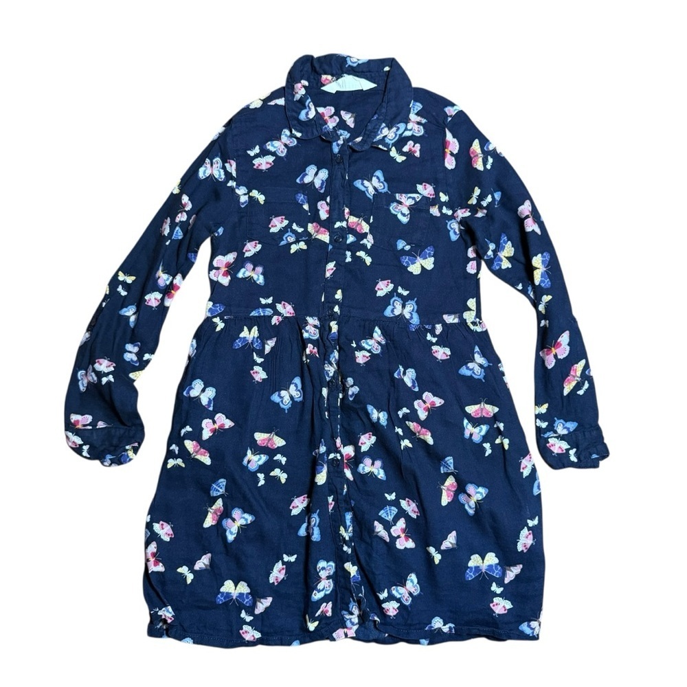 H&M Girls Butterfly Print Long Sleeve Dress | Size 7โ8Y